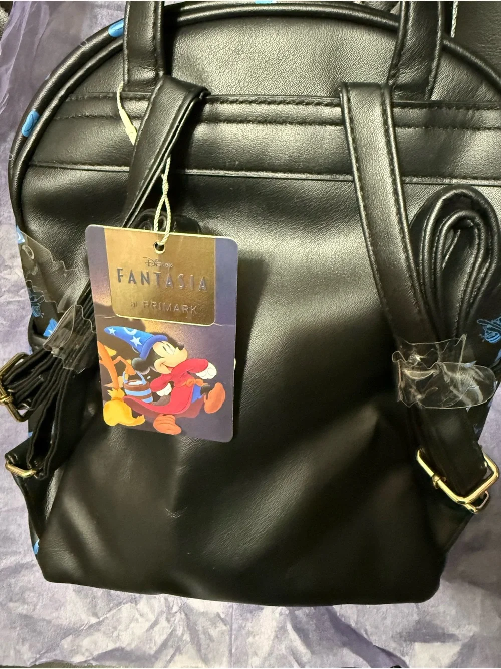 Disney Black and Blue Fantasia Mickey Mini Backpack Primark